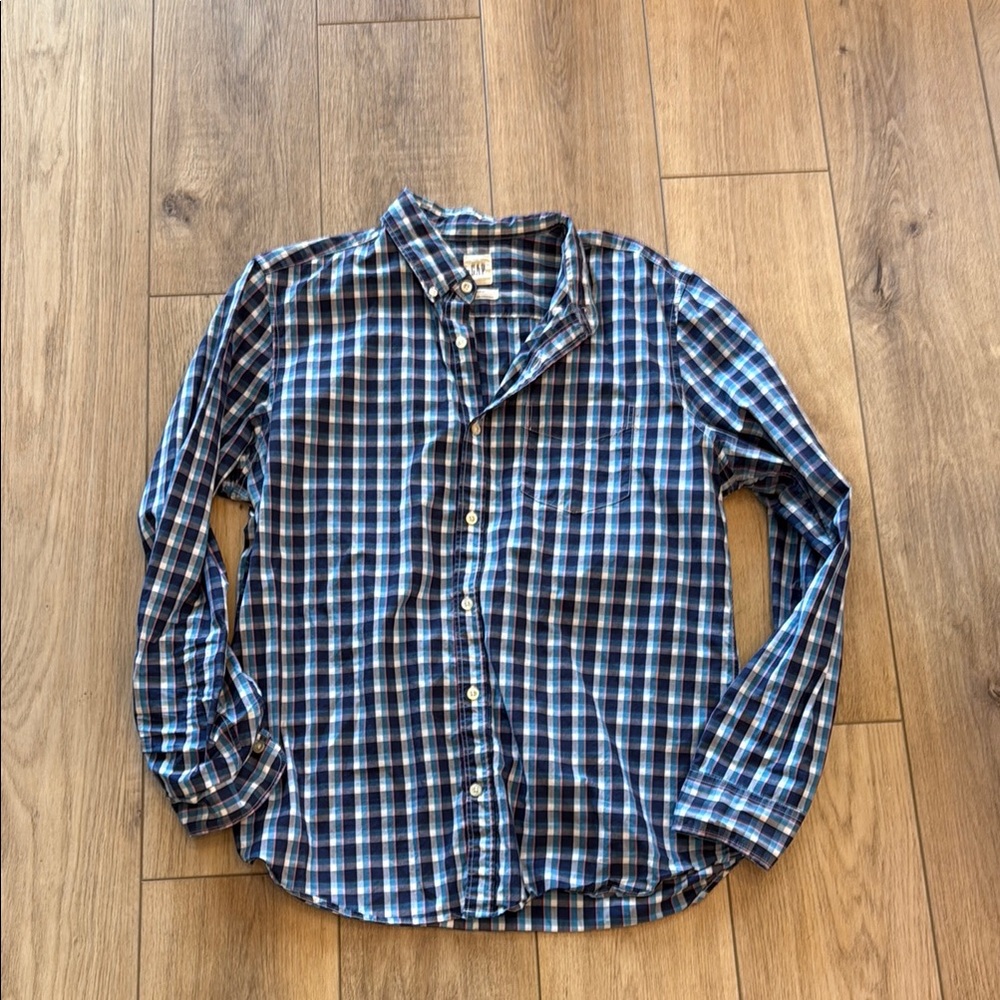 Men's Blue Plaid Shirt